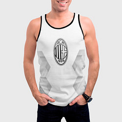 Майка-безрукавка мужская AC Milan white poly, цвет: 3D-черный — фото 2