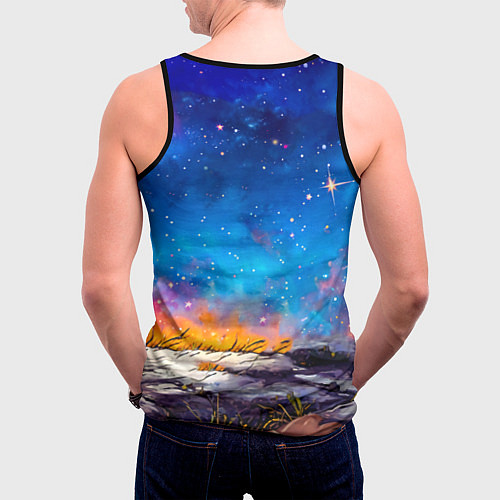 Мужская майка без рукавов Ящерица в космосе / 3D-Черный – фото 4