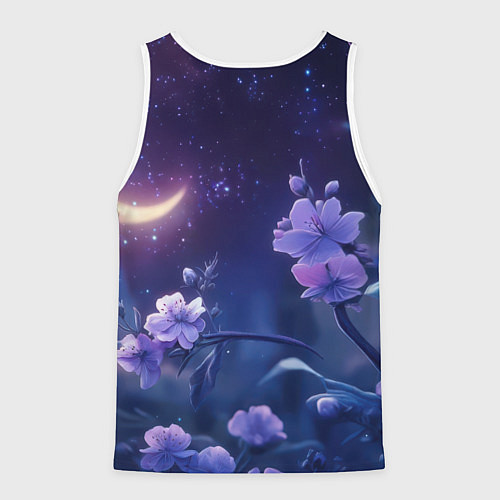 Мужская майка без рукавов Сова и ночное небо / 3D-Белый – фото 2
