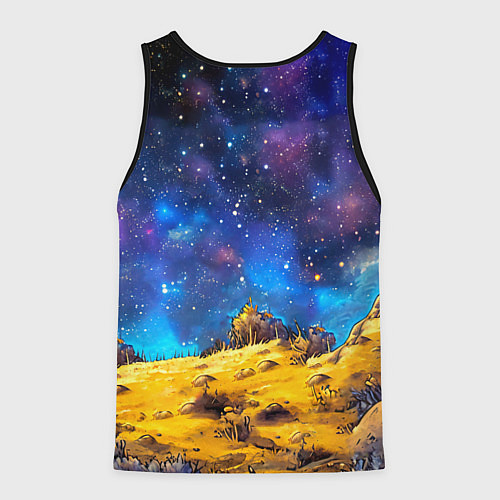 Мужская майка без рукавов Тюлень в космосе / 3D-Черный – фото 2