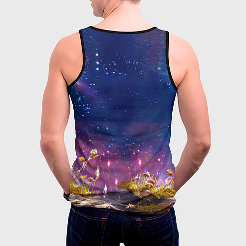 Мужская майка без рукавов Морская свинка в космосе / 3D-Черный – фото 4