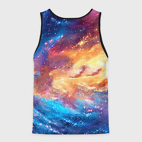 Мужская майка без рукавов Дельфин в космосе / 3D-Черный – фото 2