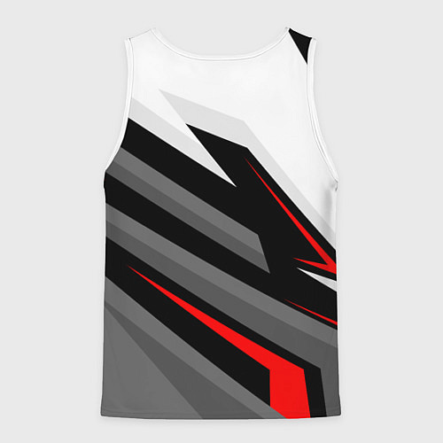 Мужская майка без рукавов Toyota - белый и красный / 3D-Белый – фото 2