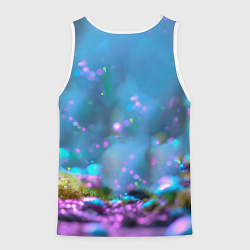 Мужская майка без рукавов Ёжики в сказаочном лесу / 3D-Белый – фото 2