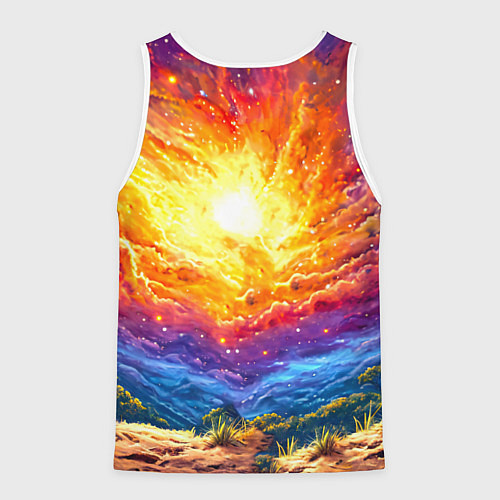 Мужская майка без рукавов Кенгуру в космосе / 3D-Белый – фото 2