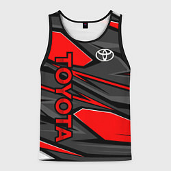 Майка-безрукавка мужская Toyota - красная абстракция, цвет: 3D-черный
