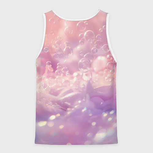Мужская майка без рукавов Котенок в пузырях / 3D-Белый – фото 2