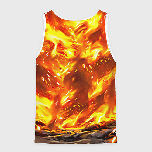 Мужская майка без рукавов Еж в огне / 3D-Белый – фото 2