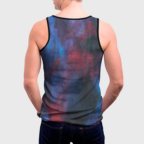 Мужская майка без рукавов Тай-дай космос / 3D-Черный – фото 4
