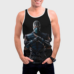 Майка-безрукавка мужская Mortal kombat - Sub Zero, цвет: 3D-белый — фото 2