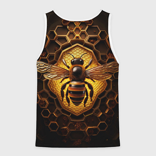 Мужская майка без рукавов Золотая пчела / 3D-Белый – фото 2