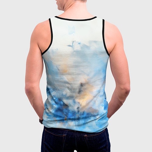 Мужская майка без рукавов Русский солдат и герб РФ / 3D-Черный – фото 4