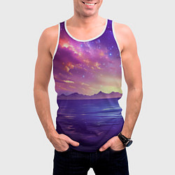 Майка-безрукавка мужская Волшебная галактика, цвет: 3D-белый — фото 2