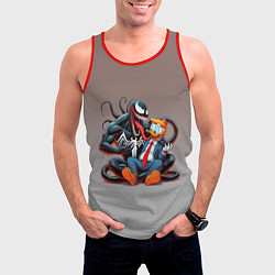 Майка-безрукавка мужская Venom and Duck-Donald - ai art fantasy, цвет: 3D-красный — фото 2