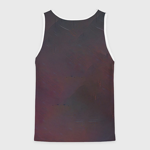 Мужская майка без рукавов Космос - человек / 3D-Белый – фото 2