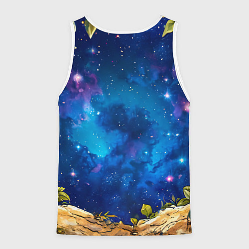 Мужская майка без рукавов Обезьянка в звездную ночь / 3D-Белый – фото 2