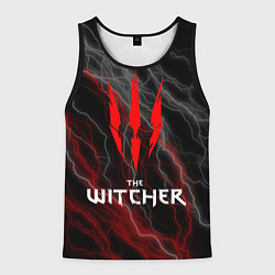 Майка-безрукавка мужская The witcher - геральт- молнии, цвет: 3D-черный
