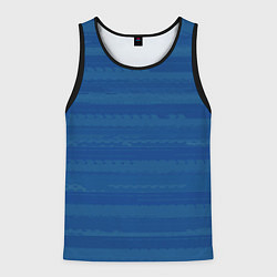Майка-безрукавка мужская Тёмный серо-синий полосатый, цвет: 3D-черный