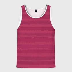 Мужская майка без рукавов Малиновый розовый полосатый