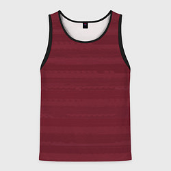 Майка-безрукавка мужская Винный красный полосатый, цвет: 3D-черный