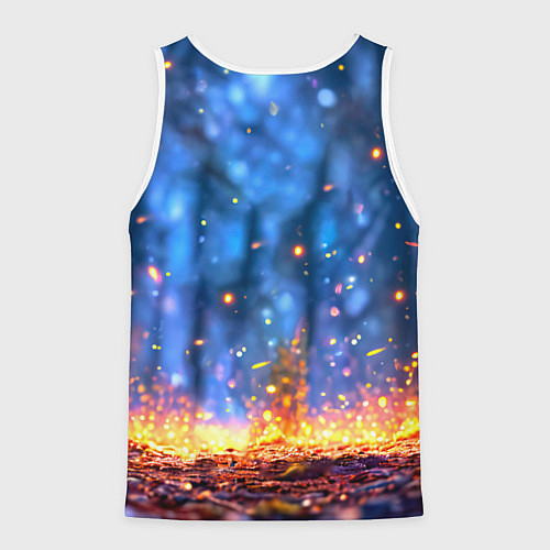 Мужская майка без рукавов Лосенок в лесу / 3D-Белый – фото 2