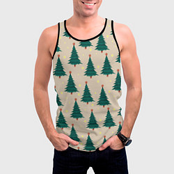 Майка-безрукавка мужская Новогодняя ель, цвет: 3D-черный — фото 2
