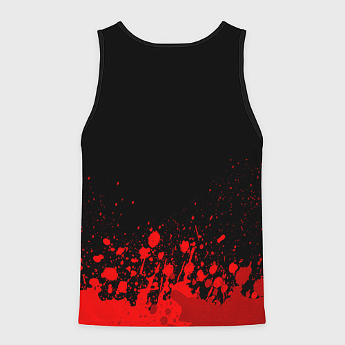 Мужская майка без рукавов Exeed - red gradient посередине / 3D-Черный – фото 2