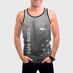 Майка-безрукавка мужская Papa Roach - grey gradient вертикально, цвет: 3D-черный — фото 2