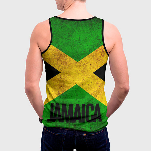 Мужская майка без рукавов Jamaica lion flag / 3D-Черный – фото 4