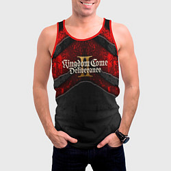 Майка-безрукавка мужская Kingdom Come Deliverance 2 лого на текстуре, цвет: 3D-красный — фото 2