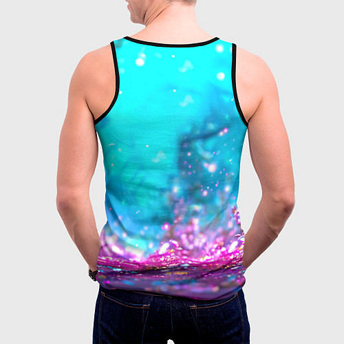 Мужская майка без рукавов Белый буйвол / 3D-Черный – фото 4