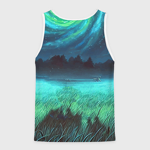Мужская майка без рукавов Рик и Морти на поляне - нейроарт / 3D-Белый – фото 2