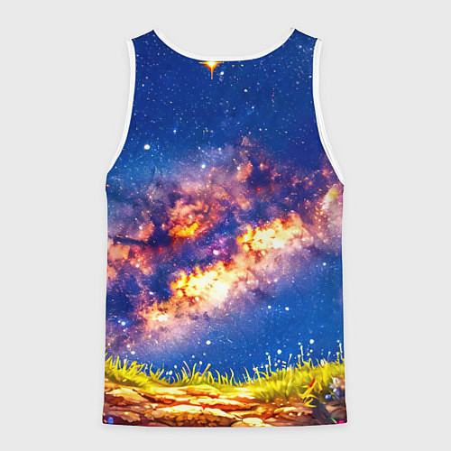 Мужская майка без рукавов Ослик и звездное небо / 3D-Белый – фото 2