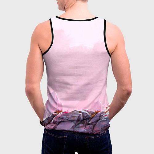 Мужская майка без рукавов Козлик в розовом свете / 3D-Черный – фото 4