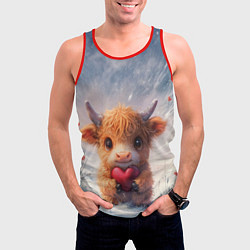 Майка-безрукавка мужская Влюблённый теленок, цвет: 3D-красный — фото 2