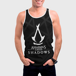 Майка-безрукавка мужская Assassins creed shadows - монохромный, цвет: 3D-белый — фото 2