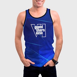 Майка-безрукавка мужская GTA6 blue poly, цвет: 3D-черный — фото 2