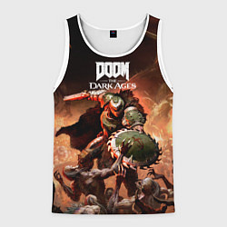 Майка-безрукавка мужская Doom slayer Doom the dark ages, цвет: 3D-белый