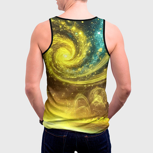 Мужская майка без рукавов Sonic and Shadow battle in space - movie / 3D-Черный – фото 4
