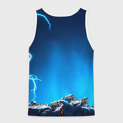 Мужская майка без рукавов Тукан и молния / 3D-Белый – фото 2