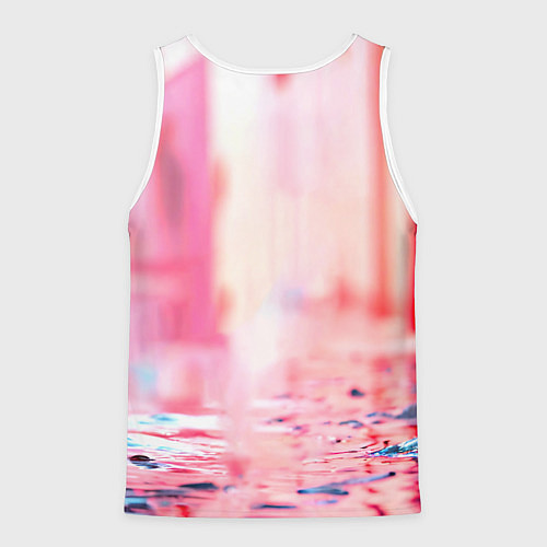 Мужская майка без рукавов Чайка на розовом / 3D-Белый – фото 2