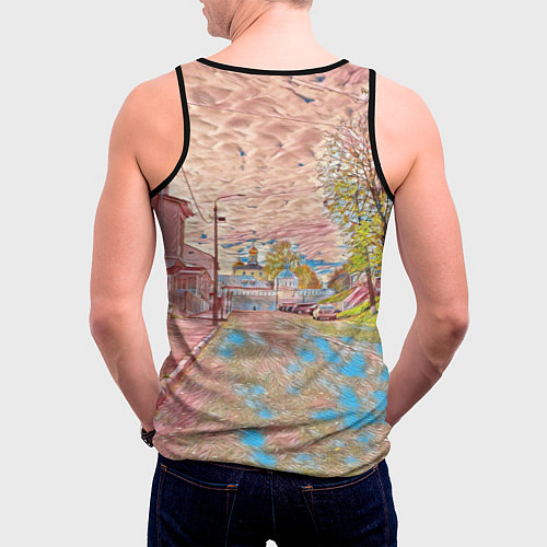Мужская майка без рукавов Старый город / 3D-Черный – фото 4