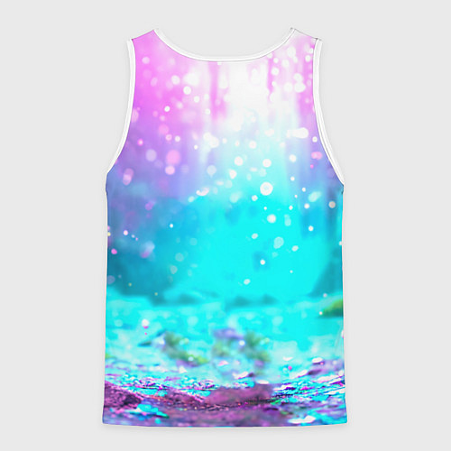 Мужская майка без рукавов Пингвин в неоновых искрах / 3D-Белый – фото 2