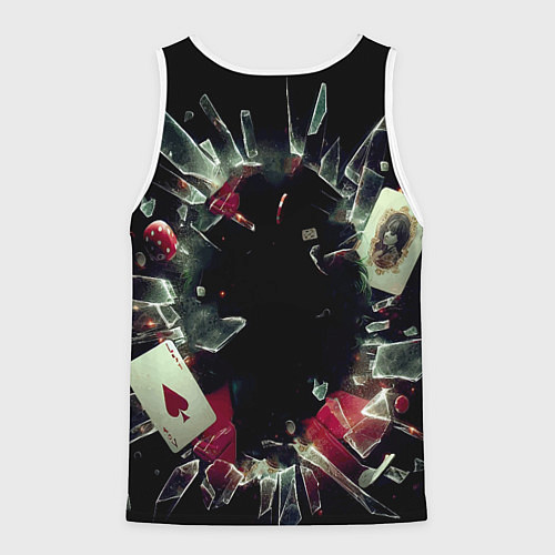 Мужская майка без рукавов Джокер - разбитое стекло / 3D-Белый – фото 2