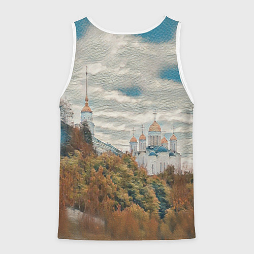 Мужская майка без рукавов Храм на горе / 3D-Белый – фото 2
