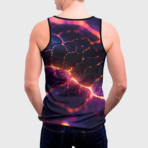Мужская майка без рукавов Текстура вулкана / 3D-Черный – фото 4