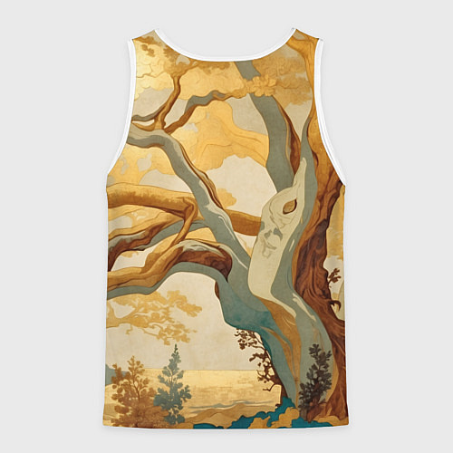 Мужская майка без рукавов Дерево в японском стиле / 3D-Белый – фото 2