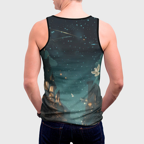 Мужская майка без рукавов Испуганный Гарри Поттер / 3D-Черный – фото 4