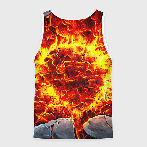 Мужская майка без рукавов Атланта Хокс в огне / 3D-Белый – фото 2