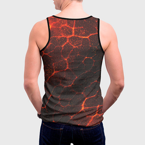 Мужская майка без рукавов Символ волчья лапа в огненной стихии / 3D-Черный – фото 4